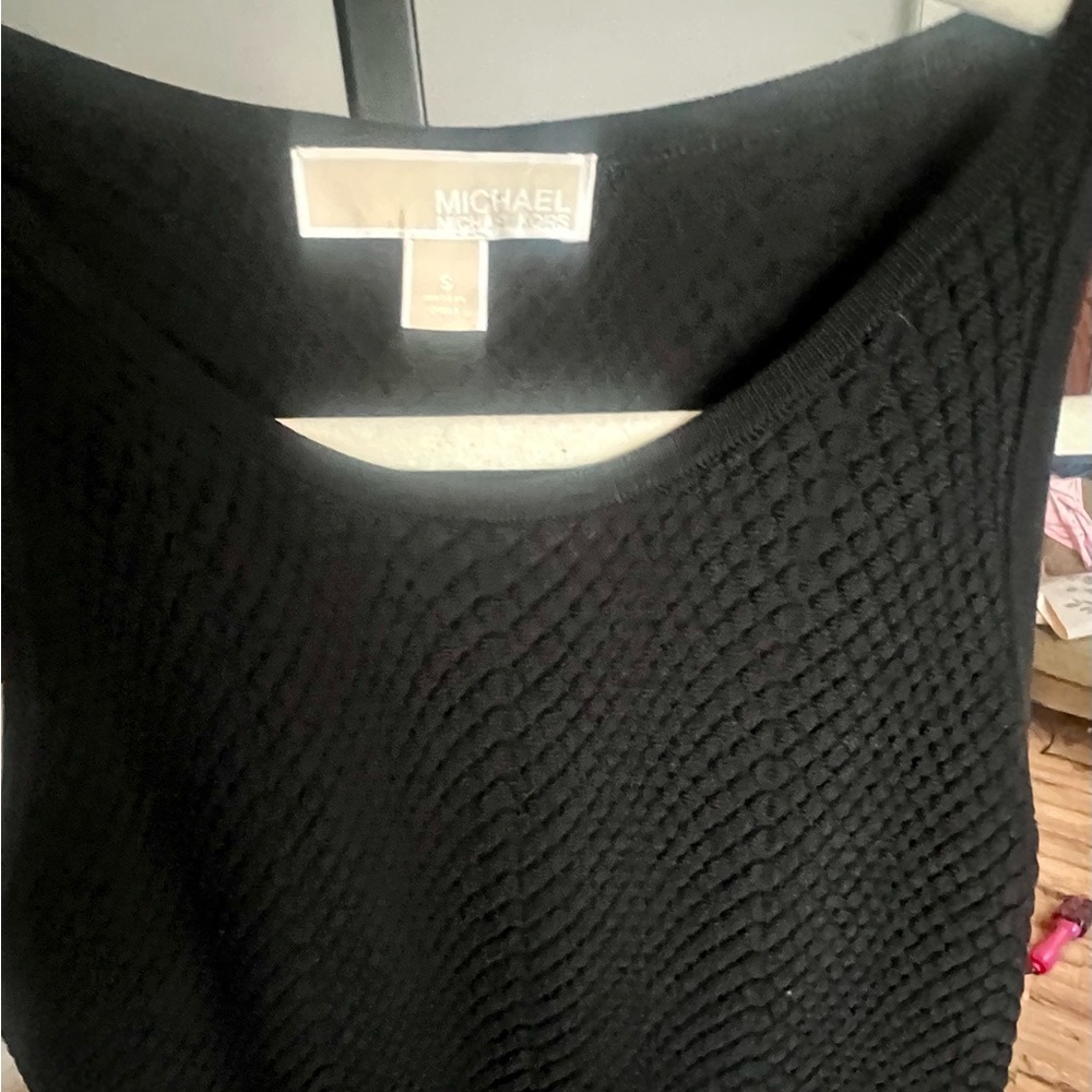 Michael Kors Black Sleeveless Textured Fitted Dress Size S‎ Indie Sleaze